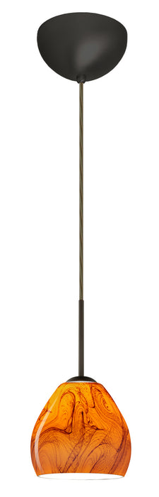 Besa 1BC-4122HB-LED-BR One Light Pendant, Bronze