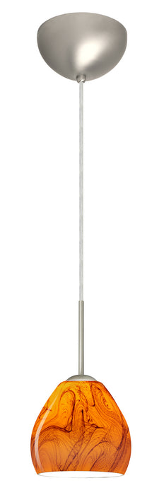 Besa 1BC-4122HB-LED-SN One Light Pendant, Satin Nickel