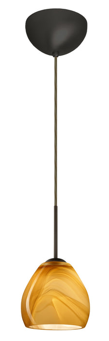 Besa 1BC-4122HN-HAL-BR One Light Pendant, Bronze