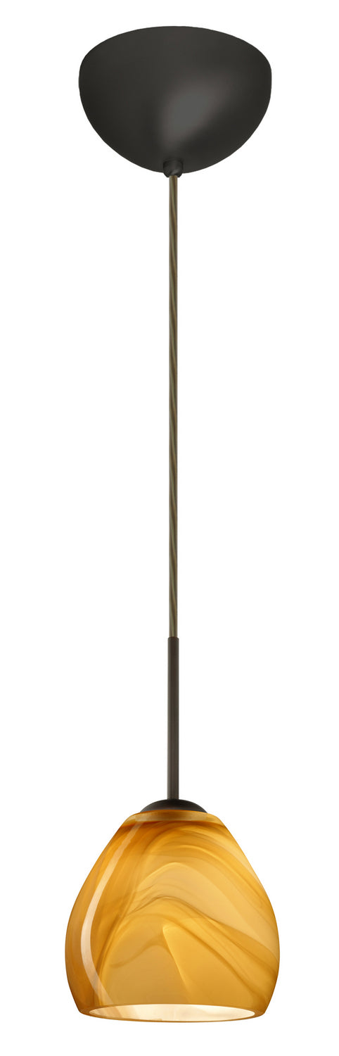 Besa 1BC-4122HN-LED-BR One Light Pendant, Bronze