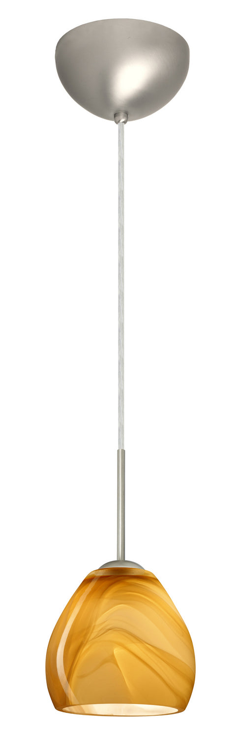 Besa 1BC-4122HN-LED-SN One Light Pendant, Satin Nickel