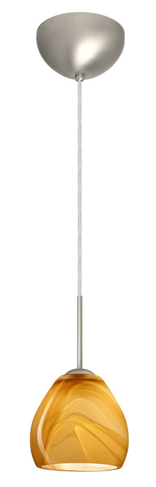 Besa 1BC-4122HN-LED-SN One Light Pendant, Satin Nickel