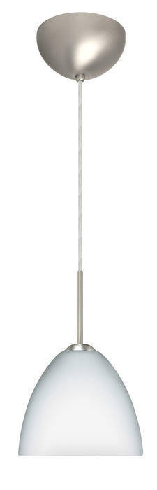 Besa 1BC-757207-LED-SN One Light Pendant, Satin Nickel