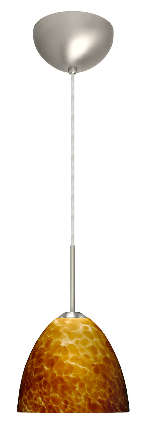 Besa 1BC-757218-LED-SN One Light Pendant, Satin Nickel