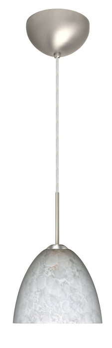 Besa 1BC-757219-LED-SN One Light Pendant, Satin Nickel