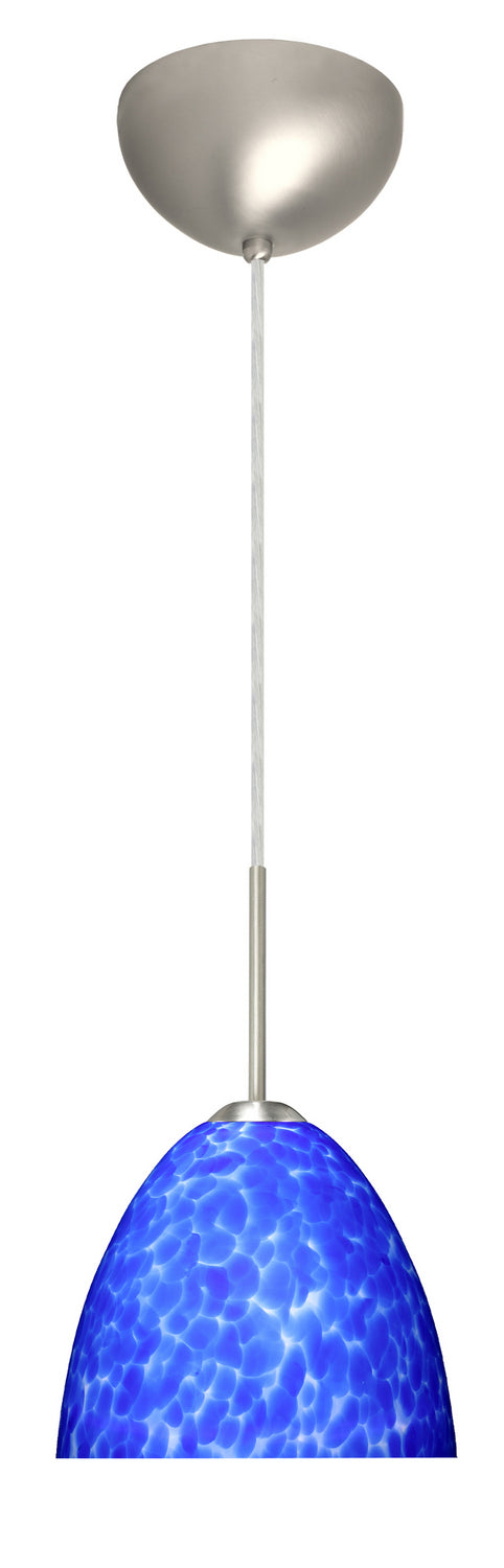 Besa 1BC-757286-LED-SN One Light Pendant, Satin Nickel
