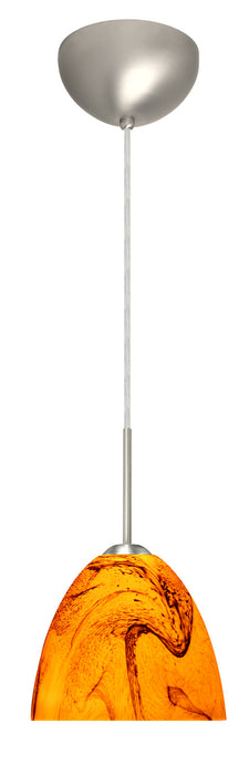 Besa 1BC-7572HB-LED-SN One Light Pendant, Satin Nickel