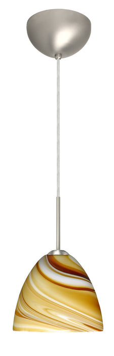 Besa 1BC-7572HN-MED-SN One Light Pendant, Satin Nickel
