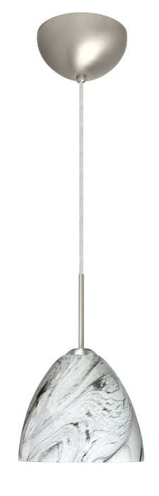 Besa 1BC-7572MG-MED-SN One Light Pendant, Satin Nickel