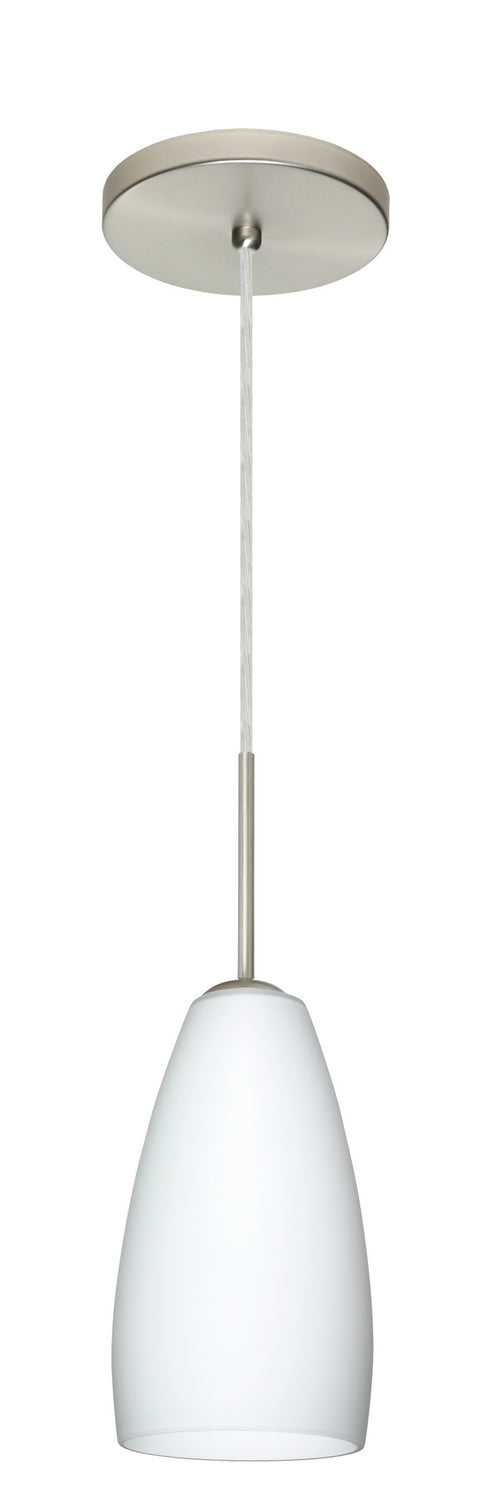 Besa 1BT-150907-MED-SN One Light Pendant, Satin Nickel