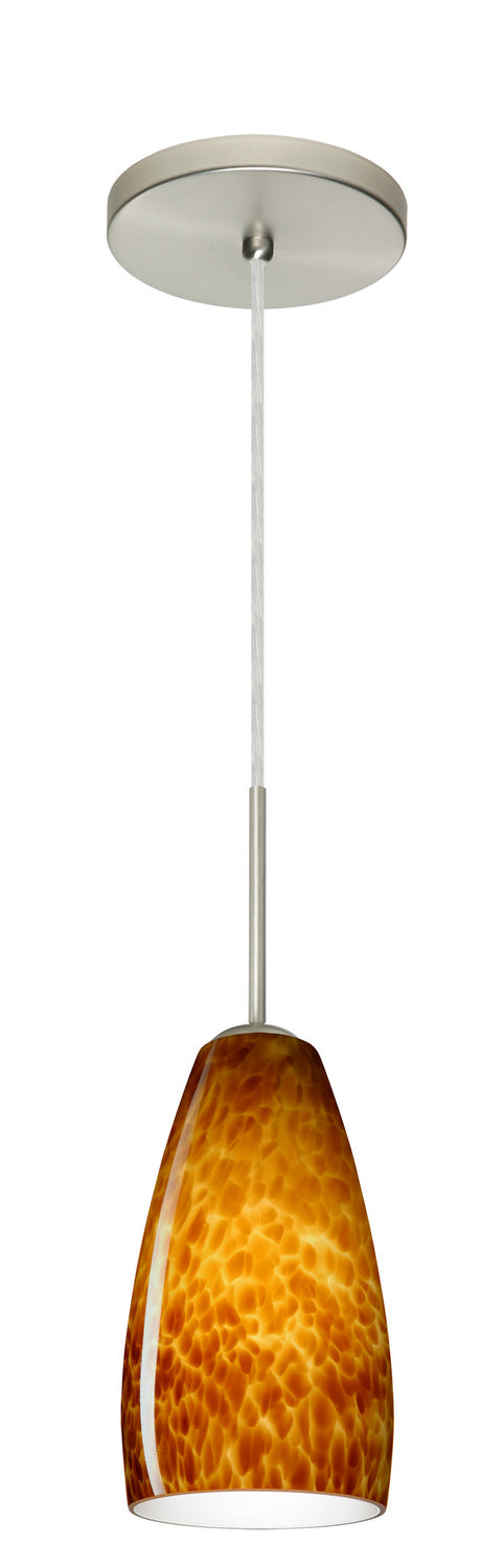 Besa 1BT-150918-MED-SN One Light Pendant, Satin Nickel