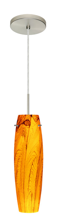 Besa 1BT-4121HB-HAL-SN One Light Pendant, Satin Nickel