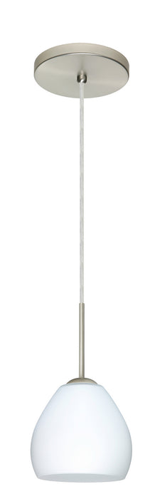 Besa 1BT-412207-HAL-SN One Light Pendant, Satin Nickel
