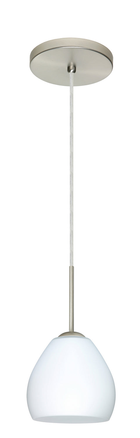 Besa 1BT-412207-LED-SN One Light Pendant, Satin Nickel
