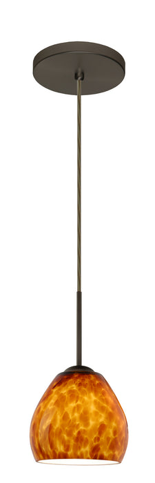 Besa 1BT-412218-LED-BR One Light Pendant, Bronze