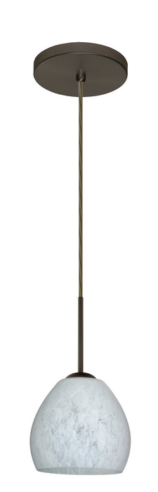 Besa 1BT-412219-LED-BR One Light Pendant, Bronze