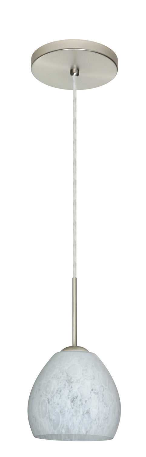 Besa 1BT-412219-LED-SN One Light Pendant, Satin Nickel