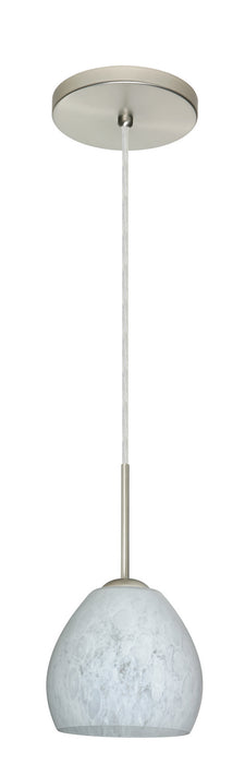 Besa 1BT-412219-LED-SN One Light Pendant, Satin Nickel