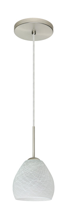 Besa 1BT-412260-LED-SN One Light Pendant, Satin Nickel