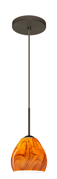 Besa 1BT-4122HB-HAL-BR One Light Pendant, Bronze