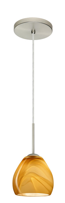Besa 1BT-4122HN-HAL-SN One Light Pendant, Satin Nickel