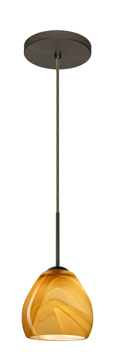 Besa 1BT-4122HN-LED-BR One Light Pendant, Bronze