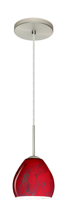 Besa 1BT-4122MA-HAL-SN One Light Pendant, Satin Nickel