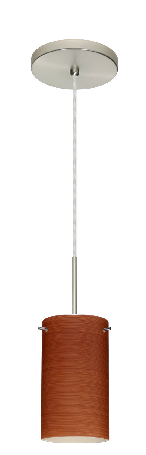 Besa 1BT-4404CH-LED-SN One Light Pendant, Satin Nickel