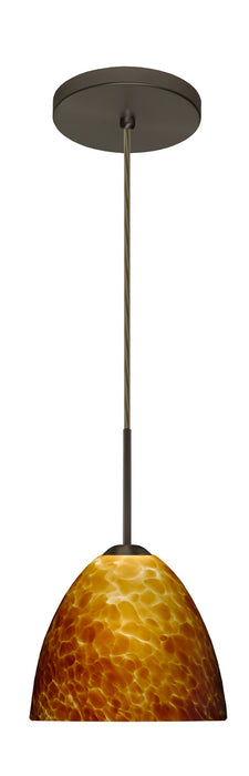 Besa 1BT-757218-LED-BR One Light Pendant, Bronze