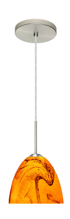 Besa 1BT-7572HB-HAL-SN One Light Pendant, Satin Nickel