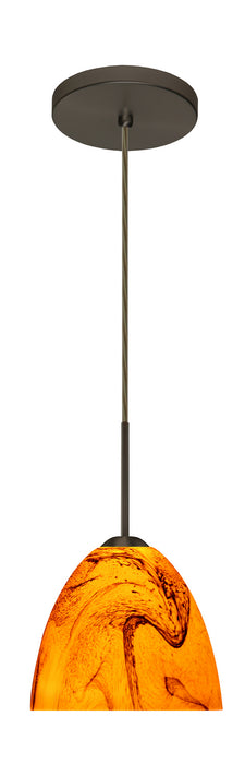Besa 1BT-7572HB-LED-BR One Light Pendant, Bronze