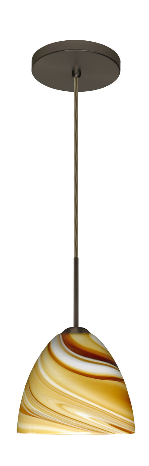 Besa 1BT-7572HN-LED-BR One Light Pendant, Bronze