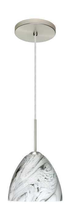 Besa 1BT-7572MG-LED-SN One Light Pendant, Satin Nickel
