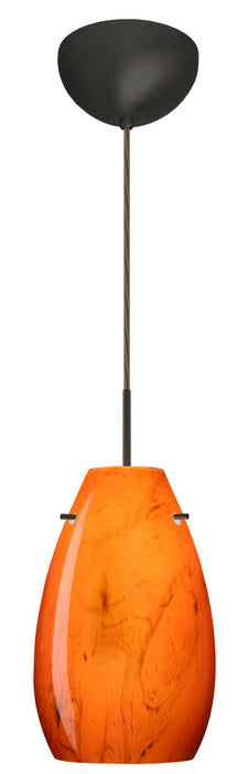 Besa 1JC-4126HB-LED-BR One Light Pendant, Bronze