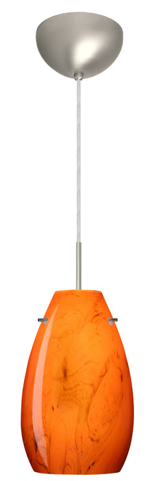 Besa 1JC-4126HB-LED-SN One Light Pendant, Satin Nickel