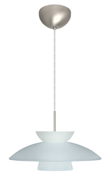 Besa 1JC-451325-LED-SN One Light Pendant, Satin Nickel