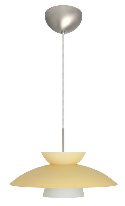 Besa 1JC-451397-LED-SN One Light Pendant, Satin Nickel