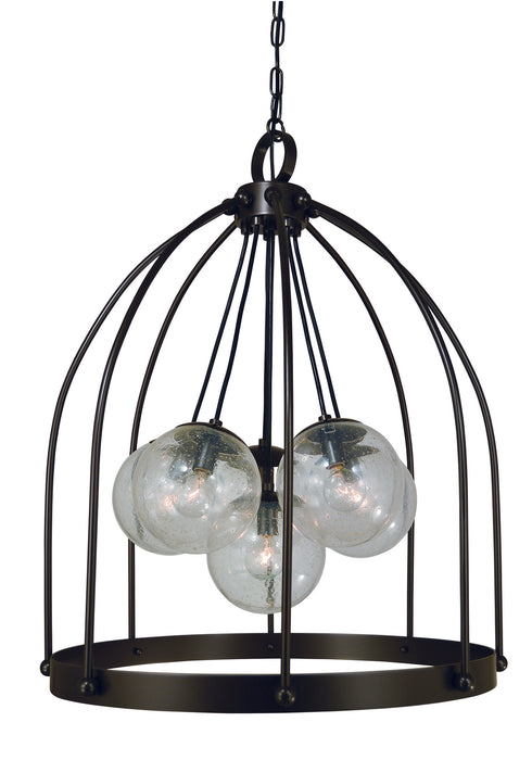 Framburg 4836 MB Six Light Chandelier, Mahogany Bronze