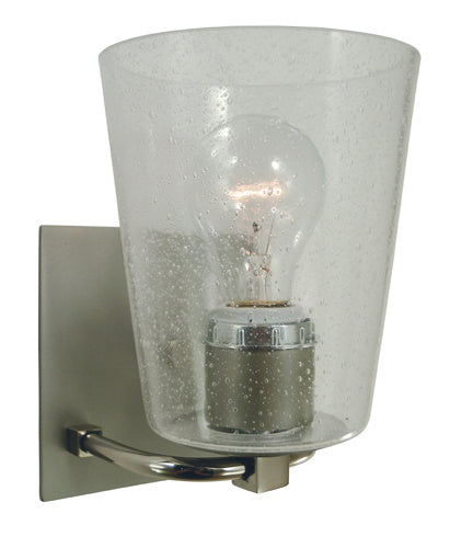 Framburg 4851 SP/PN/CS One Light Bath, Satin Pewter w/Polished Nickel
