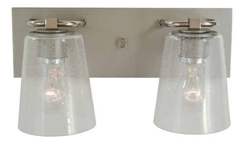 Framburg 4852 SP/PN/CS Two Light Bath, Satin Pewter w/Polished Nickel