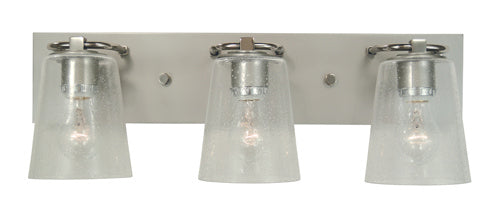 Framburg 4853 SP/PN/CS Three Light Bath, Satin Pewter w/Polished Nickel