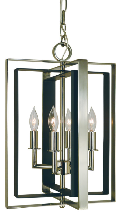 Framburg 4860 BN/MBLACK Four Light Chandelier, Brushed Nickel w/Matte Black