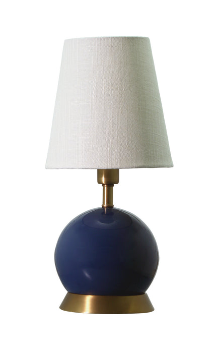 House of Troy GEO109 One Light Table Lamp, Navy Blue with Weathered Brass accents