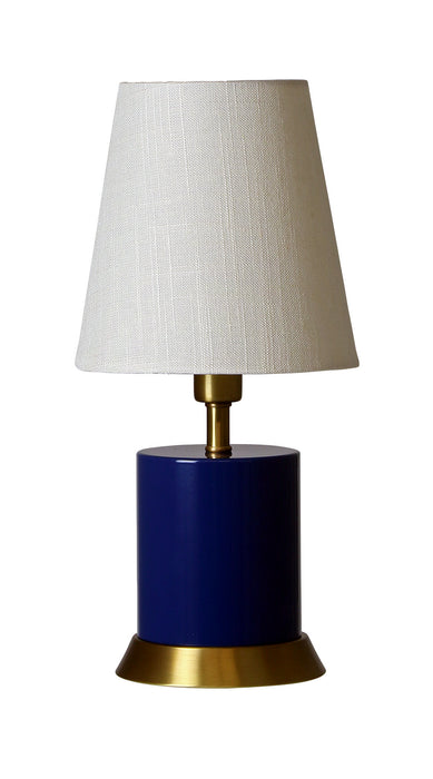 House of Troy GEO309 One Light Table Lamp, Navy Blue with Weathered Brass accents