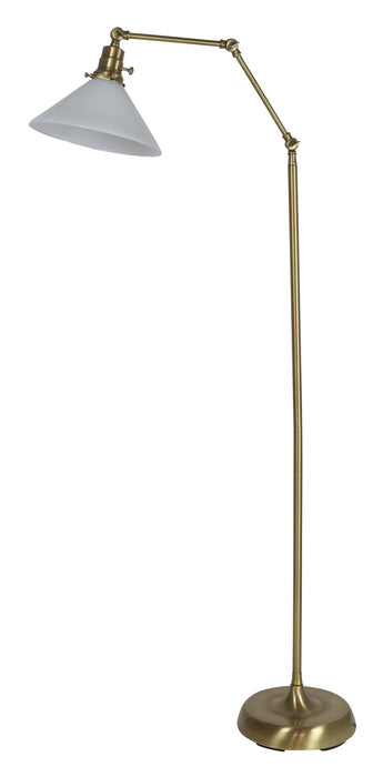 House of Troy OT600-AB-WT One Light Floor Lamp, Antique Brass