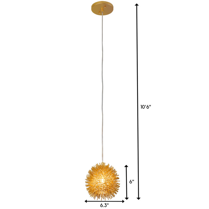Varaluz 169M01SGO One Light Mini Pendant, Gold