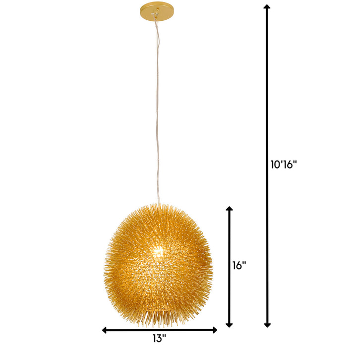 Varaluz 169P01GO One Light Pendant, Gold