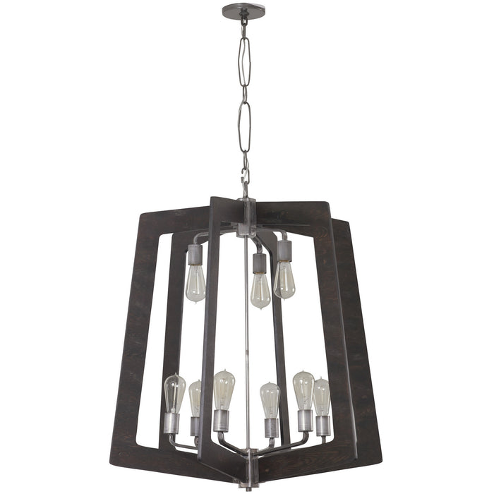 Varaluz 268C09SL Nine Light Chandelier, Steel