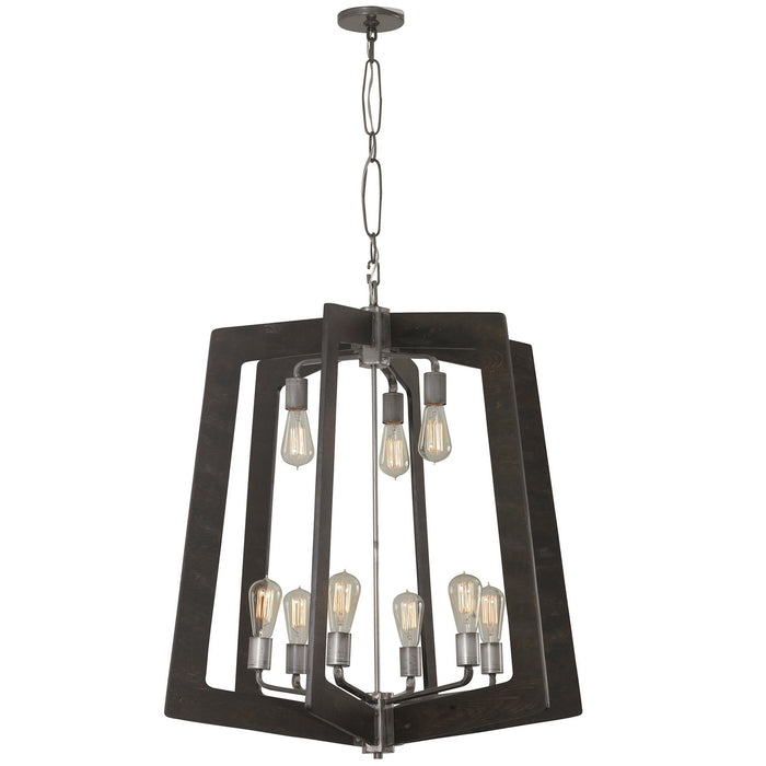 Varaluz 268C09SL Nine Light Chandelier, Steel