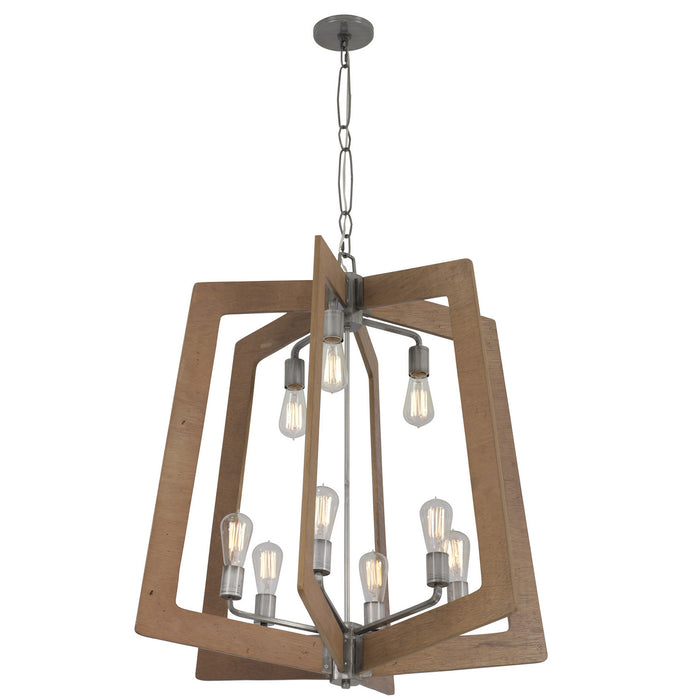 Varaluz 268C09SLW Nine Light Chandelier, Steel